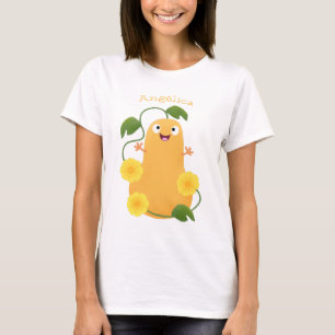 T-shirt Caricature citrouille gourde en beuret joyeux