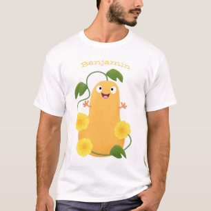 T-shirt Caricature citrouille gourde en beuret joyeux