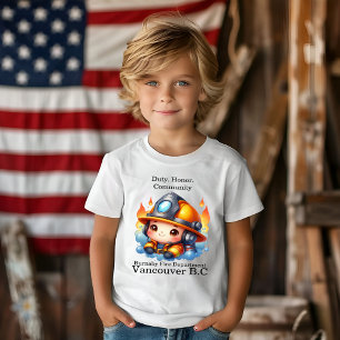 T-shirt Caricature colorée pompier prêt!