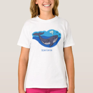 T-shirt Caricature de baleine mignonne et de baleine de ve