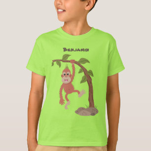 T-shirt Caricature de bébé orangoutan joyeux