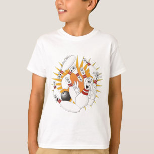 T-shirt Caricature de Bowling Pins Strike