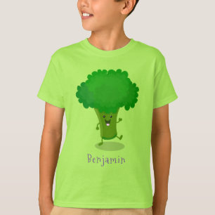 T-shirt Caricature de brocoli dansant Cute kawaii