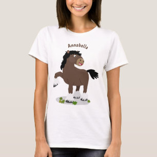 T-shirt Caricature de cheval de trait de Cute Clydesdale