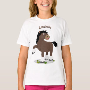 T-shirt Caricature de cheval de trait de Cute Clydesdale