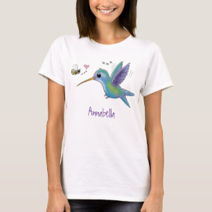 T-shirt Caricature de colibri d'abeille mignonne