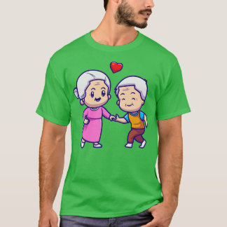 T-shirt Caricature de Couple Dancing Grandparents mignons