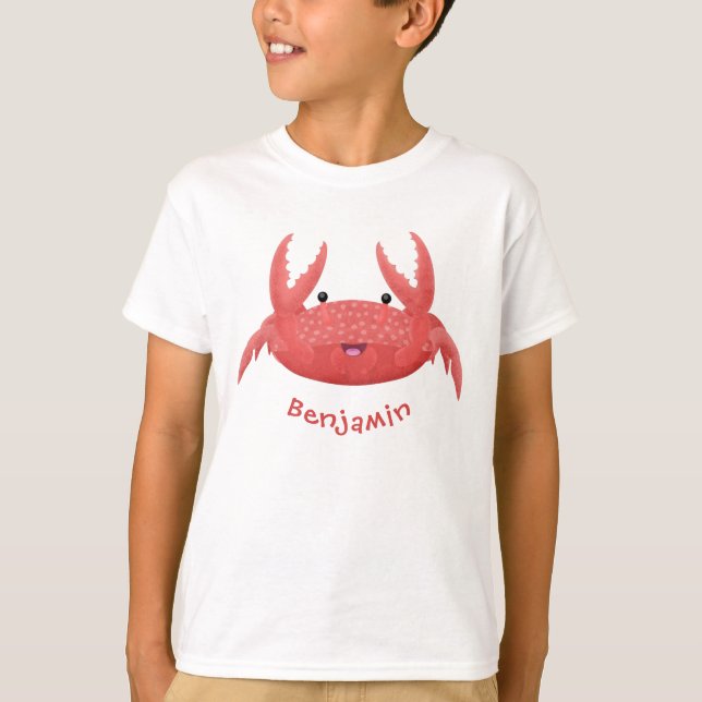 T-shirt Caricature de crabe rouge cuite (Devant)