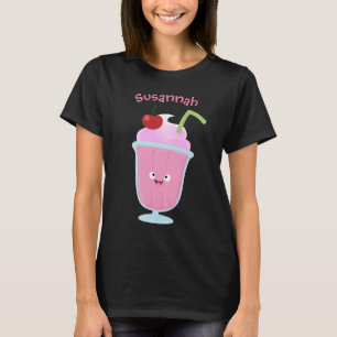 T-shirt Caricature de crème glacée de fraise mignonne