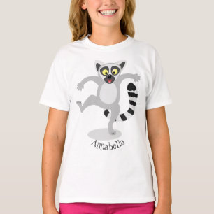 T-shirt Caricature de danse lémurienne en anneau mignon