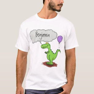 T-shirt Caricature de dragon dragon drôle et vert respiran