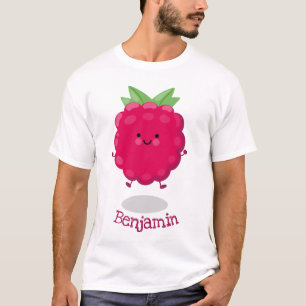 T-shirt Caricature de framboise très heureuse