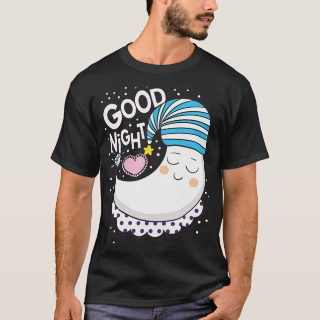 T-shirt Caricature de la lune mignonne (Devant)