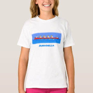 T-shirt Caricature de l'équipe d'aviron pélican drôle