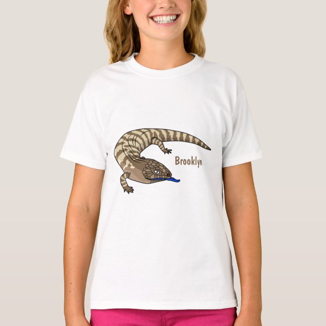 T-shirt Caricature de lézard rouge (Devant)
