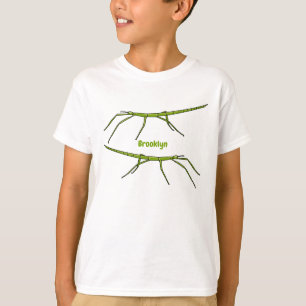 T-shirt Caricature de mignon rouge vert avec des visages h