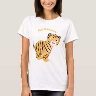 T-shirt Caricature de petit tigre joyeux