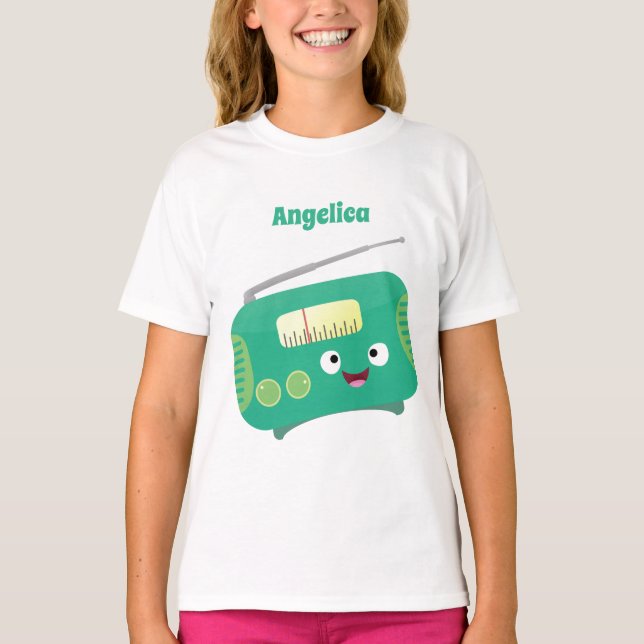 T-shirt Caricature de radio rétro amusante (Devant)
