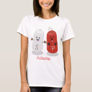 T-shirt Caricature de shakers de sel et de poivre de Cute 