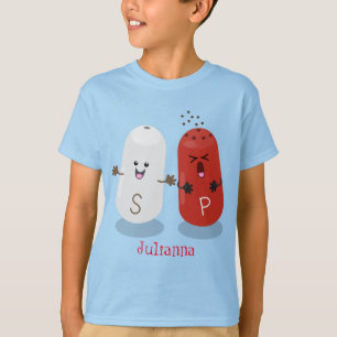 T-shirt Caricature de shakers de sel et de poivre de Cute 
