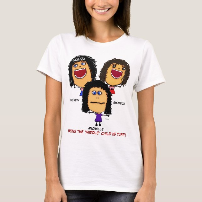 T-shirt Caricature de trois soeurs folles (Devant)