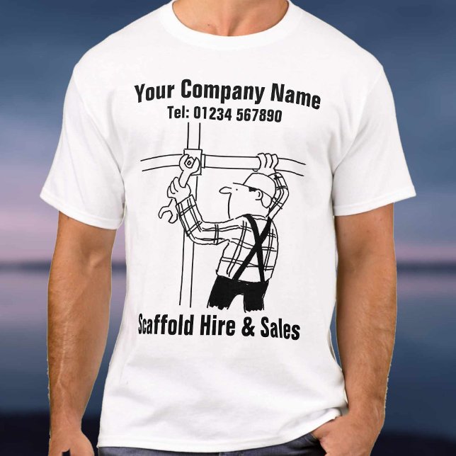 T-shirt Caricature de vente et location d'échafaudage (Créateur téléchargé)