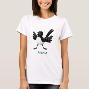 T-shirt Caricature de Willie Wagtail australienne personna