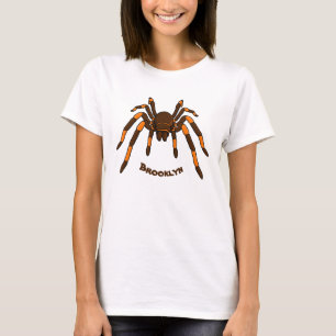 T-shirt Caricature déplaisante de tarantule brun et orang
