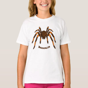 T-shirt Caricature déplaisante de tarantule brun et orange