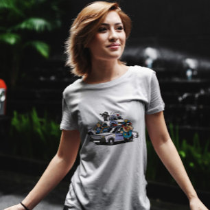 T-shirt Caricature des voitures de police