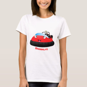 T-shirt Caricature d'hovercraft rouge joyeux