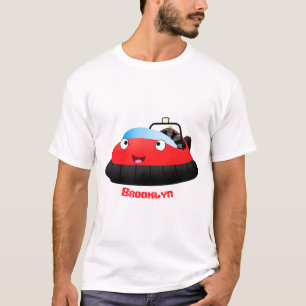 T-shirt Caricature d'hovercraft rouge joyeux
