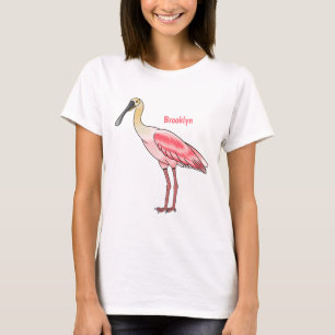 T-shirt Caricature d'oiseau de spatule de rose