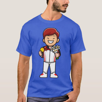 T-shirt Caricature du champion de la victoire du garçon mo