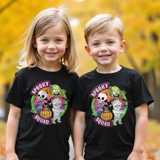 T-shirt Caricature du monstre de l'Halloween Squad éffraya (Créateur téléchargé)
