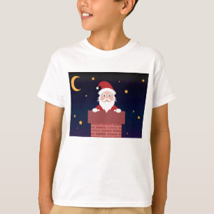 T-shirt Caricature du Père Noël cadeau sourire sur la chem