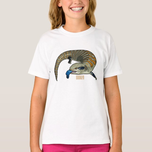 T-shirt Caricature en bleu (Devant)
