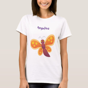T-shirt Caricature joli papillon orange