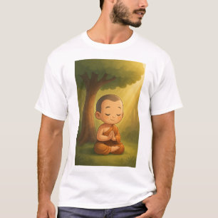 T-shirt "Caricature mignonne de moine méditant   Pos Spiri
