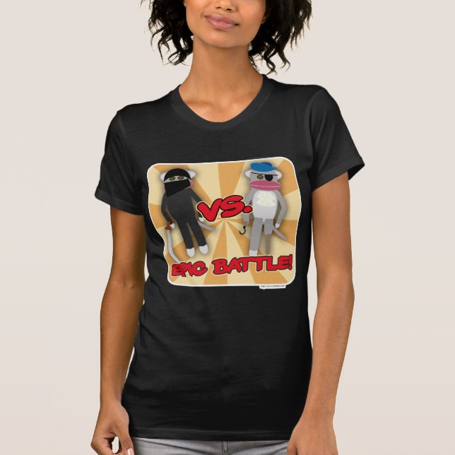T-shirt Caricature Pirates Vs. Ninja Monkeys (Devant)