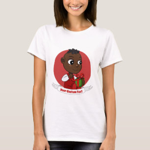T-shirt Caricature pour bébé afro-américain de Noël