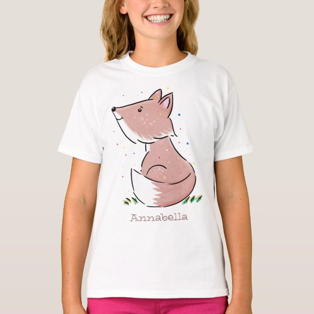 T-shirt Caricature pour bébé renard (Devant)