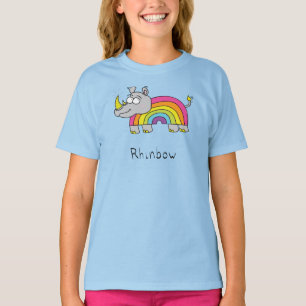 T-shirt Caricature pour enfants sur le Rhino Rainbow Rhino