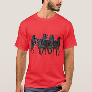 T-shirt Caricature Zebras on the Run - Savannah joueuse