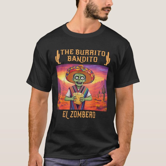 T-shirt Caricature Zombie Funny Halloweens Le Burrito Band (Devant)