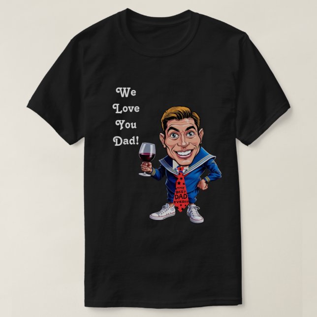 T-shirt Caricatures personnalisées "nous t'aimons papa" (Design devant)