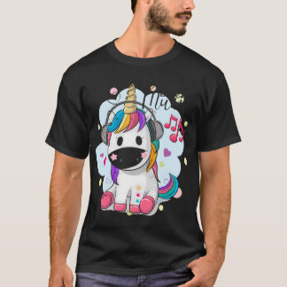 T-shirt Caricorne Cute Unicorne Avec Casque