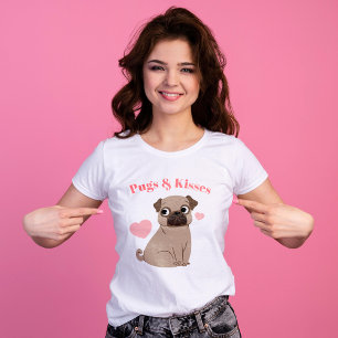 T-shirt Carlin adorable Chiot "Carlins et baisers"