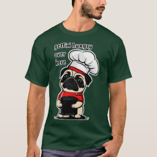 T-shirt Carlin affamé tenant un bol de nourriture