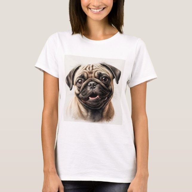 T-shirt carlin amoureux des chiens chien maman T-s (Devant)